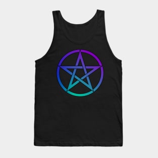 Witch Pentagram in Blue Teal and Purple Tank Top